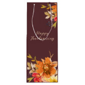 Rustic Floral Thanksgiving Geschenktüte Für Weinflaschen (Rückseite)