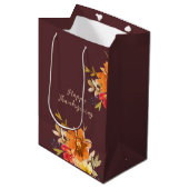 Rustic Floral Thanksgiving  Mittlere Geschenktüte (Vorderseite Schrägansicht)