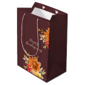 Rustic Floral Thanksgiving  Mittlere Geschenktüte (Rückseite Schrägansicht)