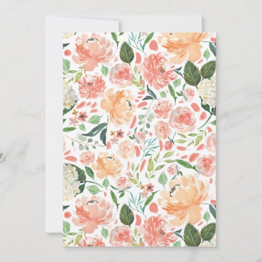 Rustic floral twin girls kraft baby shower einladung (Rückseite)