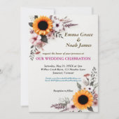 Rustic Floral Wedding Einladung (Vorderseite)