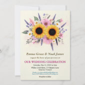 Rustic Floral Wedding Einladung (Vorderseite)