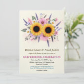 Rustic Floral Wedding Einladung (Stehend Vorderseite)