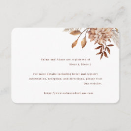 Rustic Floral Wedding Enclosure Card – Earthy Eleg Begleitkarte