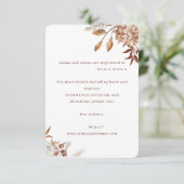 Rustic Floral Wedding Enclosure Card – Earthy Eleg Begleitkarte (Stehend Vorderseite)