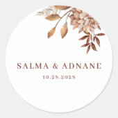 Rustic Floral Wedding Enclosure Card – Earthy Eleg Runder Aufkleber (Vorderseite)