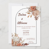 Rustic Floral Wedding Invitation – Earthy Elegance Einladung (Vorderseite)