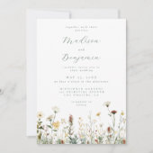 Rustic Floral Wedding Invitation Einladung (Vorderseite)
