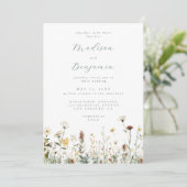 Rustic Floral Wedding Invitation Einladung (Stehend Vorderseite)