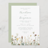 Rustic Floral Wedding Invitation Einladung (Vorne/Hinten)