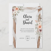 Rustic Floral Wedding Invitation with Wooden Arch Einladung (Vorderseite)