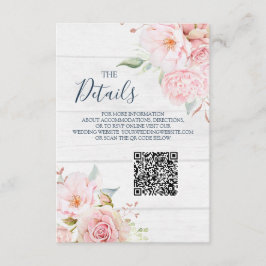 Rustic Floral Wedding QR code Details Insert