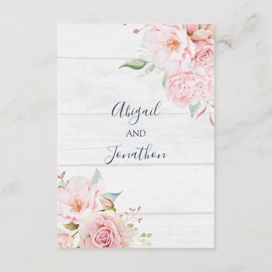 Rustic Floral Wedding QR code Details Insert (Rückseite)