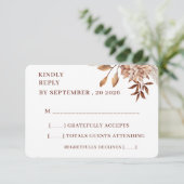 Rustic Floral Wedding RSVP Card – Earthy Elegance Karte (Stehend Vorderseite)