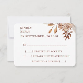 Rustic Floral Wedding RSVP Card – Earthy Elegance Karte