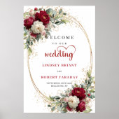 Rustic Floral Wedding Welcome Poster Sign (Vorne)