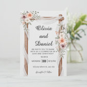 Rustic Floral Wood Arch Wedding Invitation Einladung (Stehend Vorderseite)