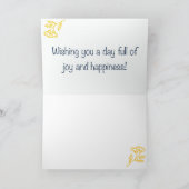 Rustic Floral Yellow Birthday Karte (Innenseite)