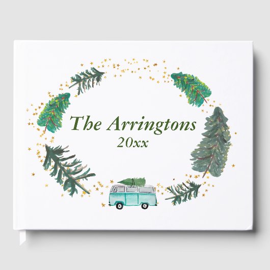 Rustic Florals Bauernhof Campingplatz Personalisie Gästebuch (Vorderseite)