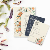 Rustic Florals Double Arch Ivory Wedding Einladung