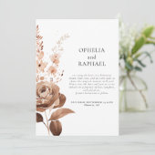 Rustic Florals Foto Overlay QR Code Boho Wedding Save The Date (Stehend Vorderseite)