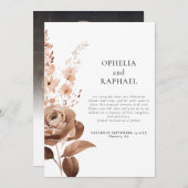 Rustic Florals Foto Overlay QR Code Boho Wedding Save The Date (Vorne/Hinten)