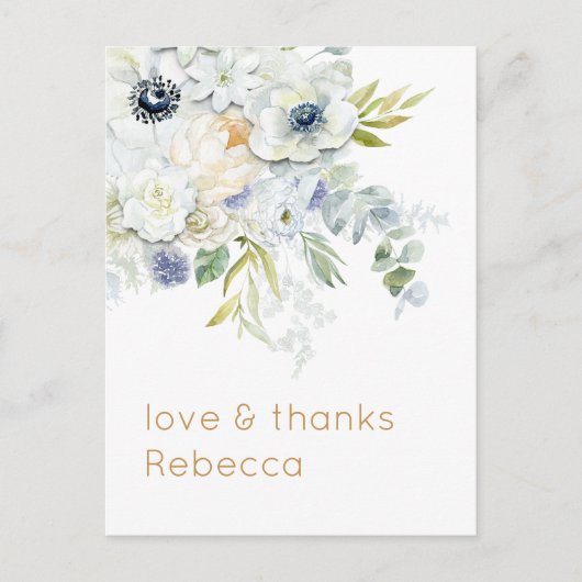 Rustic Florals Geburtstag Informeller Dank Postkarte (Vorderseite)