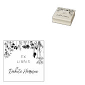 Rustic Florals Modern Script Custom Library Book Gummistempel (Stempel)