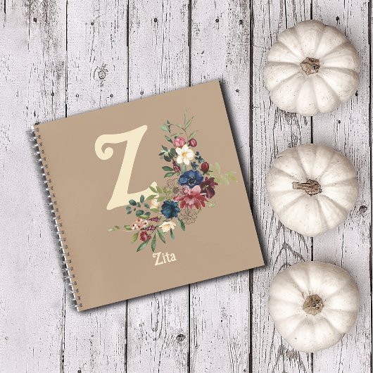 Rustic Florals Monogram Notizblock