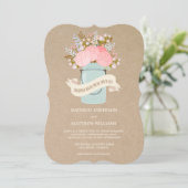 Rustic Flowers | Einladung zur Hochzeit (Stehend Vorderseite)