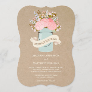Rustic Flowers Einladung zur Hochzeit