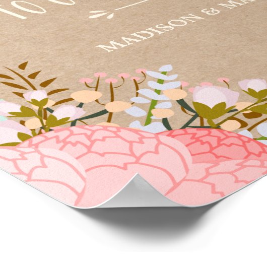 Rustic Flowers | Hochzeitssymbol Poster (Ecke)