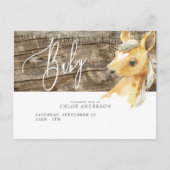 Rustic Foal Baby Shower Einladung Postcard (Vorderseite)