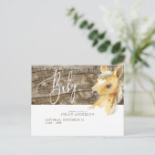 Rustic Foal Baby Shower Einladung Postcard (Stehend Vorderseite)