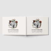 Rustic Foliage and Antler Wedding Gästebuch (Voll)