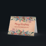 Rustic Foliage Brother Frohe Weihnachten Karte<br><div class="desc">Frohe Weihnachten für Bruderkarte mit einem rustikalen Vintagen Papiermuster und Aquarellwald.</div>