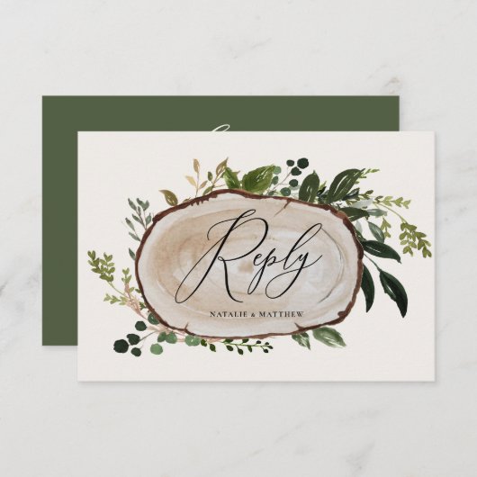 Rustic Foliage Farmhouse Elegante Wedding details  Begleitkarte (Vorne/Hinten)