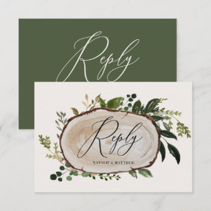 Rustic Foliage Farmhouse Elegante Wedding details  Begleitkarte