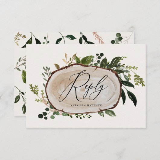 Rustic Foliage Farmhouse Elegante Wedding Details Begleitkarte (Vorne/Hinten)
