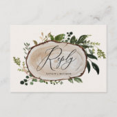 Rustic Foliage Farmhouse Elegante Wedding Details Begleitkarte (Vorderseite)