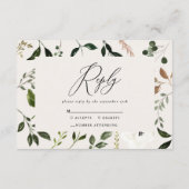 Rustic Foliage Farmhouse Elegante Wedding Details Begleitkarte (Rückseite)