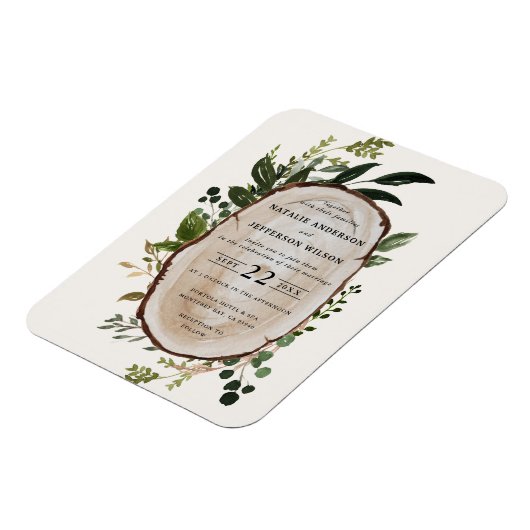 Rustic Foliage Farmhouse Hochzeit Magnet (Linke Seite)
