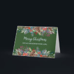 Rustic Foliage Grandson Frohe Weihnachten Karte<br><div class="desc">Frohe Weihnachten für Enkelkarte in rustikalem Grün und Aquarellwald.</div>