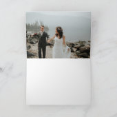 Rustic Foliage Navy Blue Wedding Foto Vielen Dank Dankeskarte (Innenseite)