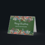 Rustic Foliage Son Frohe Weihnachten Karte<br><div class="desc">Frohe Weihnachten für die Sohn-Karte in rustikalem Grün und Aquarellwald Blattwerk.</div>