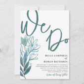 Rustic Foliage We Do Script Sage Green Wedding Einladung (Vorderseite)
