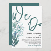 Rustic Foliage We Do Script Sage Green Wedding Einladung (Vorne/Hinten)