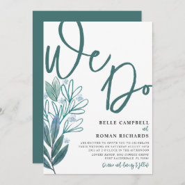 Rustic Foliage We Do Script Sage Green Wedding Einladung