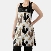 Rustic Folk Art Rooster Pattern, Farmhouse Kitchen Schürze (InSitu)