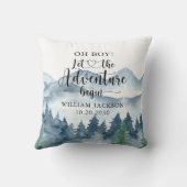 Rustic Forest Adventure Mountains Boy Kinderzimmer Kissen (Rückseite)